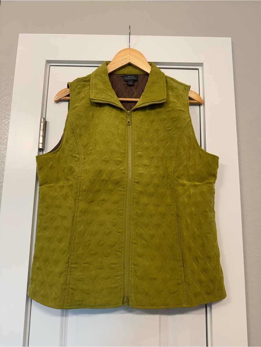 Nomadic Traders Olive Green Quilted Zip Vest
